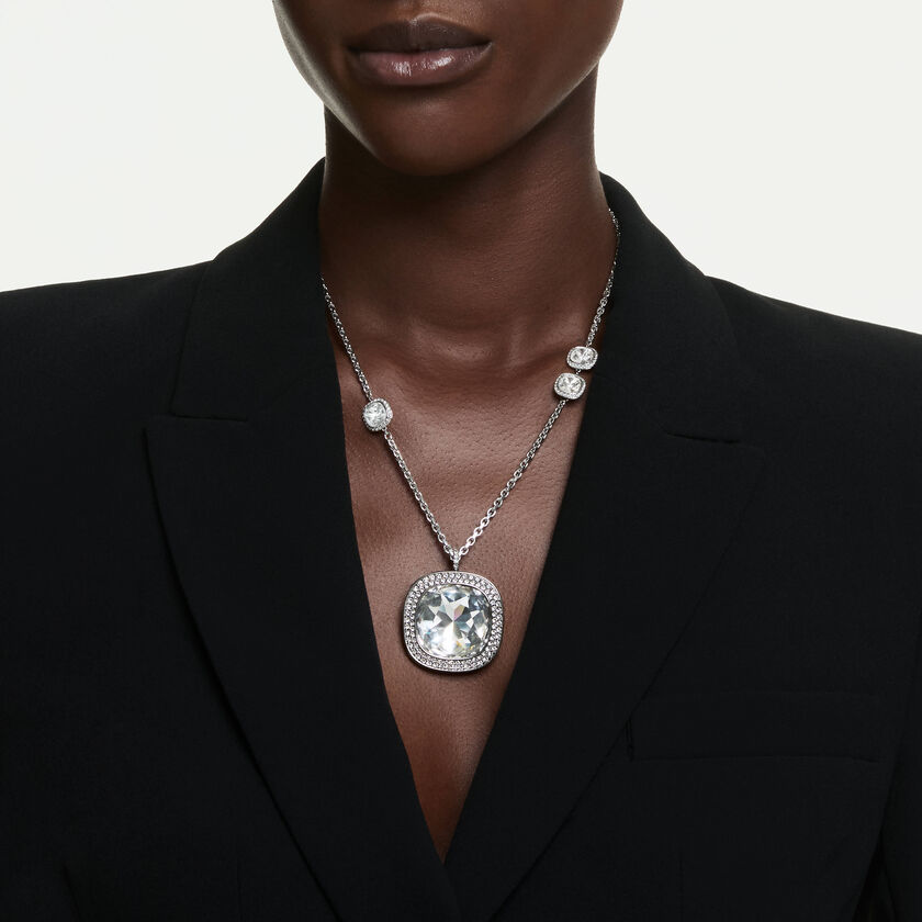 swarovski una angelic pendant and brooch  cushion cut  white  mixed plating