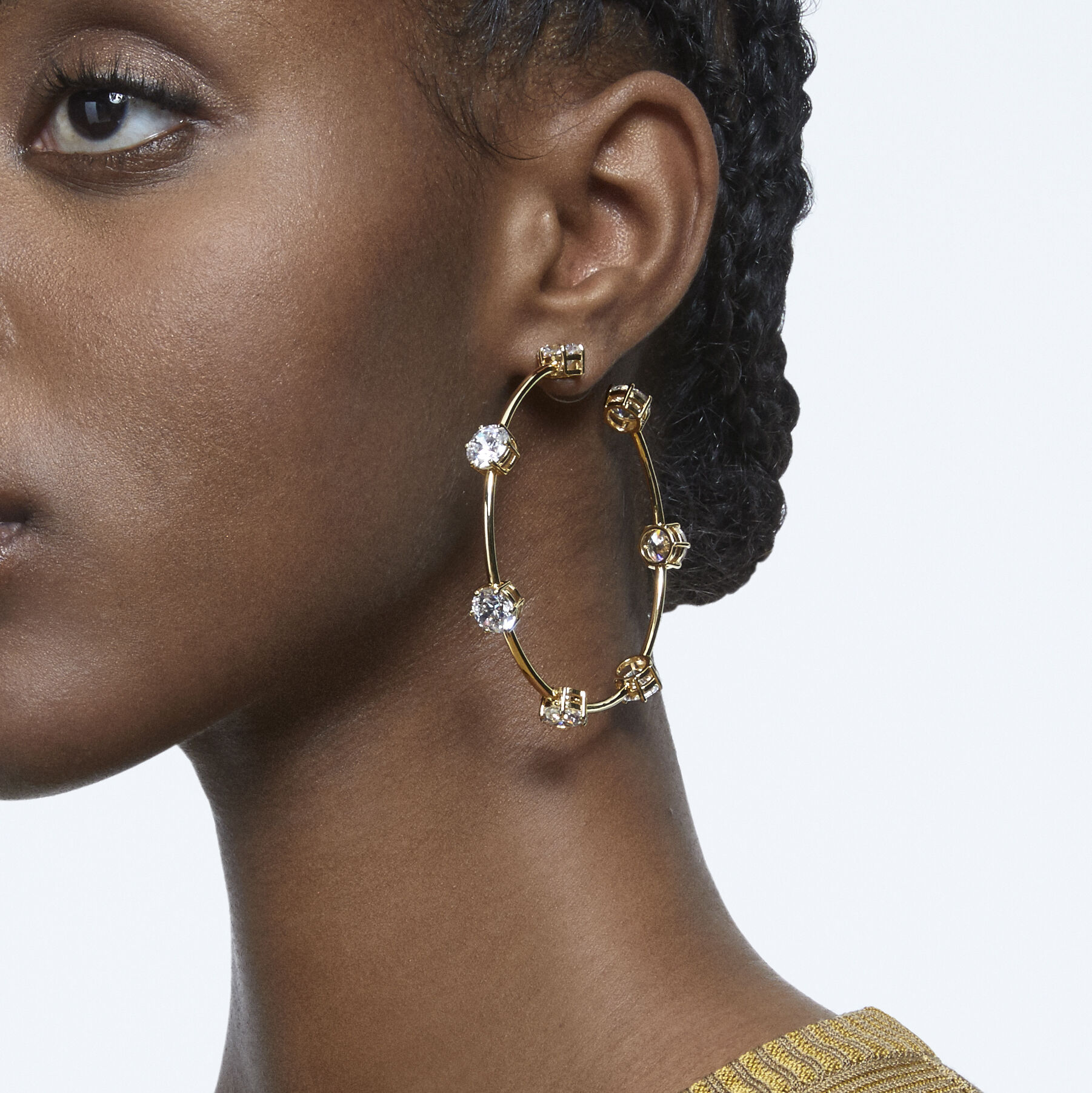 Swarovski gold shop earrings sale