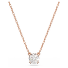 Constella pendant, Round cut, White, Rose gold-tone plated