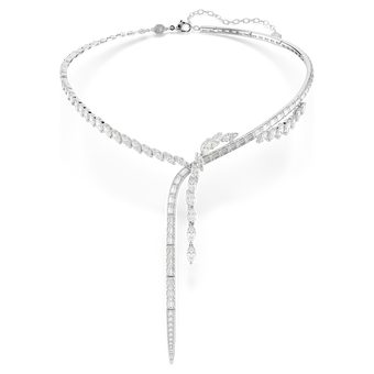 swarovski mesmera y necklace  mixed cuts  white  rhodium plated