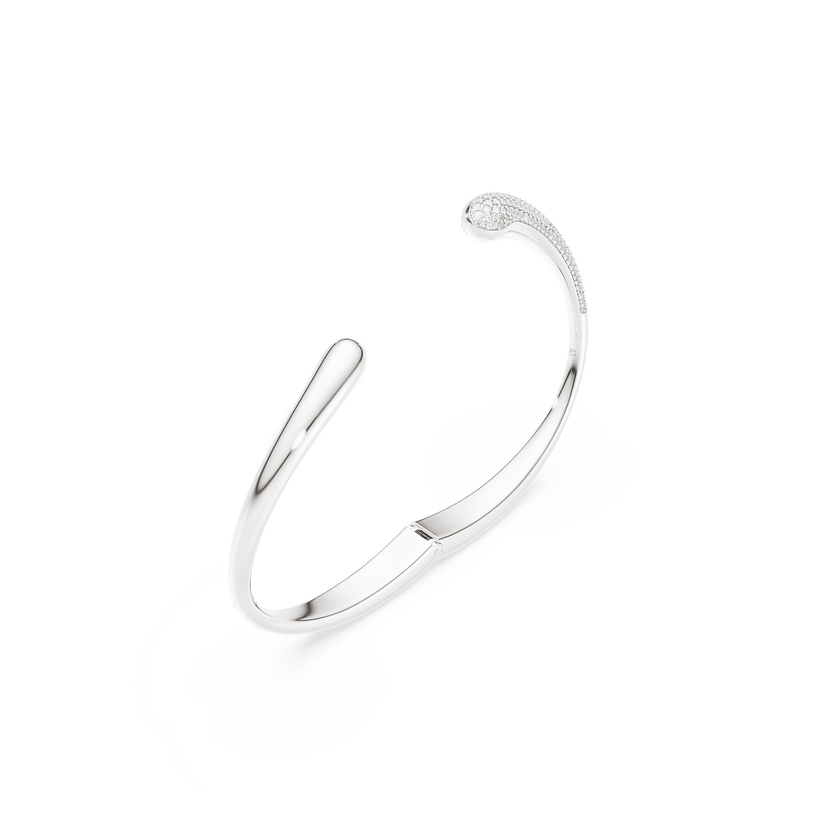 swarovski classica bangle  intertwining  round cut  white  sterling silver