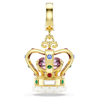swarovski minions crown charm  mixed cuts  multicolored  gold tone plated