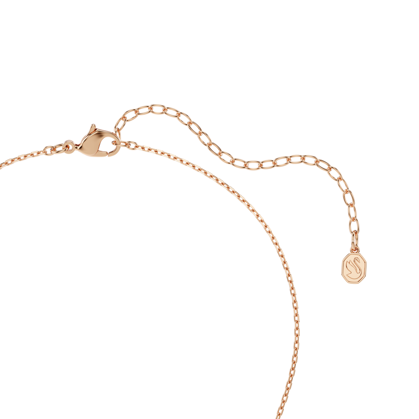 swarovski swan pendant  mixed cuts  swan  white  18k rose gold finish