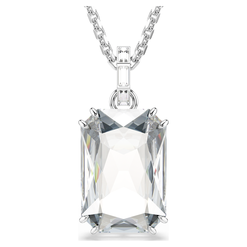 swarovski millenia pendant  octagon cut  white  rhodium plated