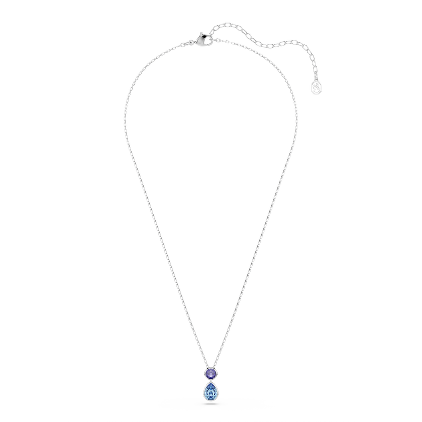 swarovski chroma pendant  mixed cuts  multicolored  rhodium plated