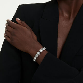 swarovski una angelic bracelet  cushion cut  white  rhodium plated