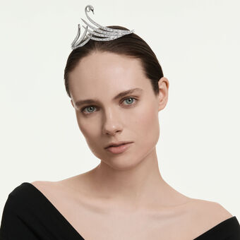 swarovski vienna tiara  mixed cuts  swan  white  rhodium plated