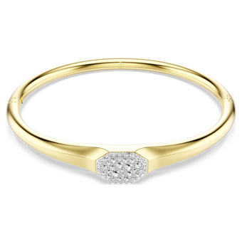 swarovski dextera bangle  round cut  white  gold tone plated