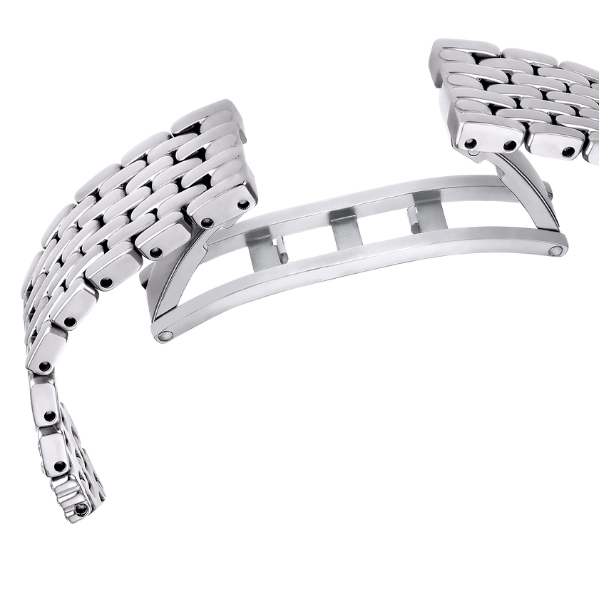 swarovski attract watch  swiss made  metal bracelet  silver tone  stainless steel