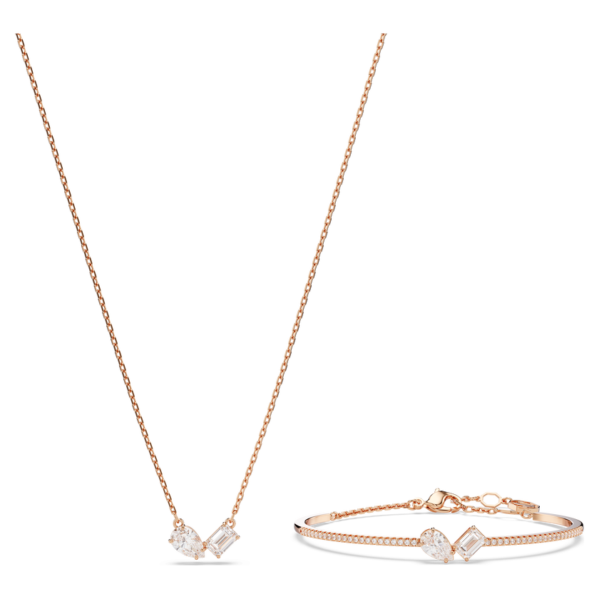 swarovski mesmera set  mixed cuts  white  rose gold tone plated