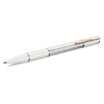 swarovski crystalline ballpoint pen  white  rose gold tone plated
