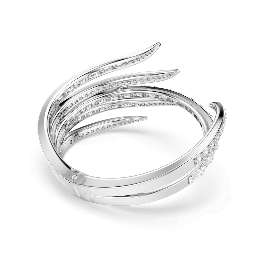 swarovski vienna bangle  mixed cuts  white  rhodium plated