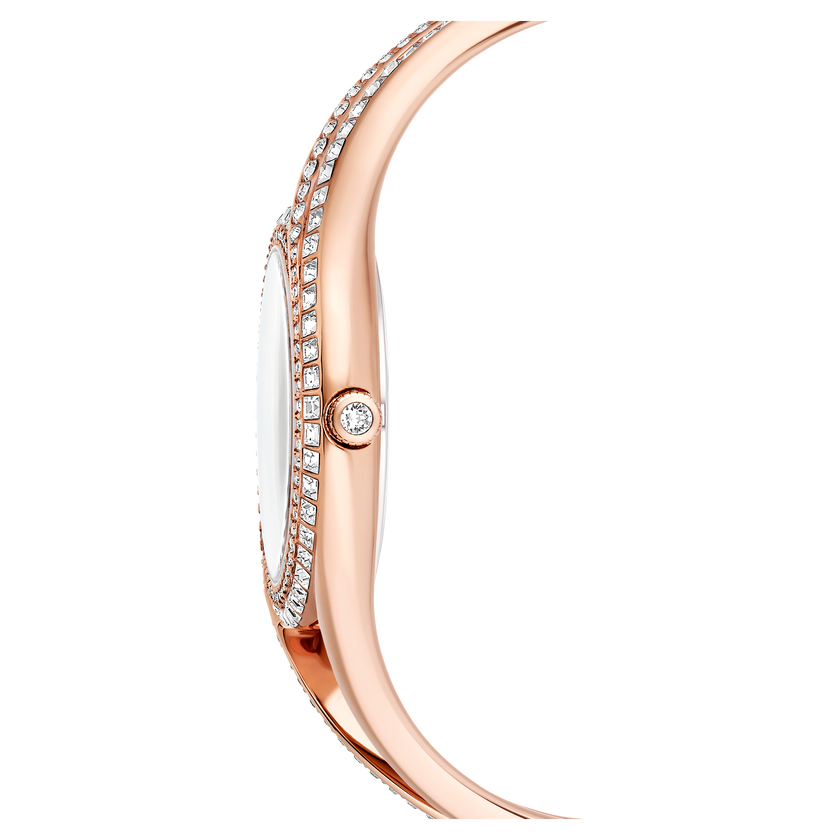 swarovski hyperbola bangle watch  swiss made  metal bracelet  rose gold tone  rose gold tone finish