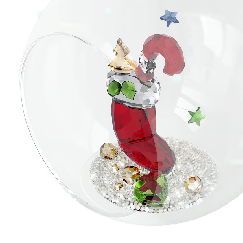 swarovski holiday cheers stocking and candy ball ornament