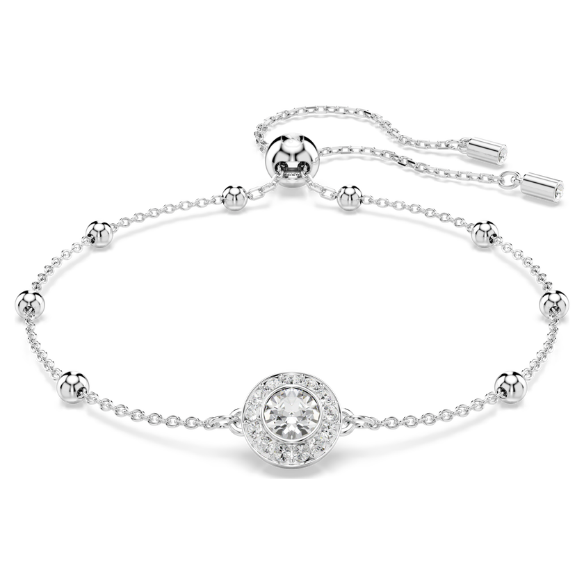 swarovski una angelic bracelet  round cut  white  rhodium plated