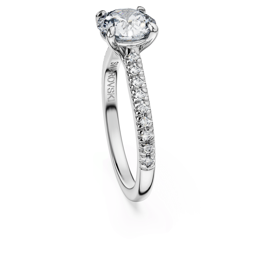 swarovski eternity solitaire ring  laboratory grown diamonds 1 7 ct tw  round cut  18k white gold