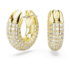swarovski dextera hoop earrings  small  white  18k gold finish