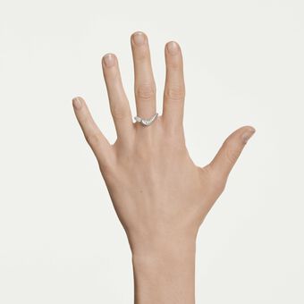 swarovski classica open ring  round cut  white  sterling silver