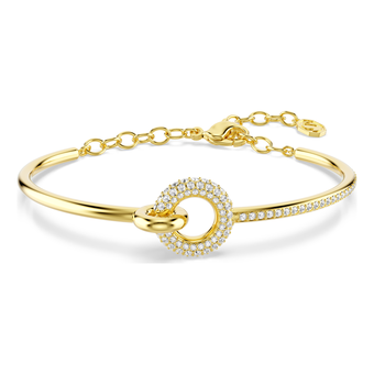 swarovski dextera bangle  round cut  white  18k gold finish