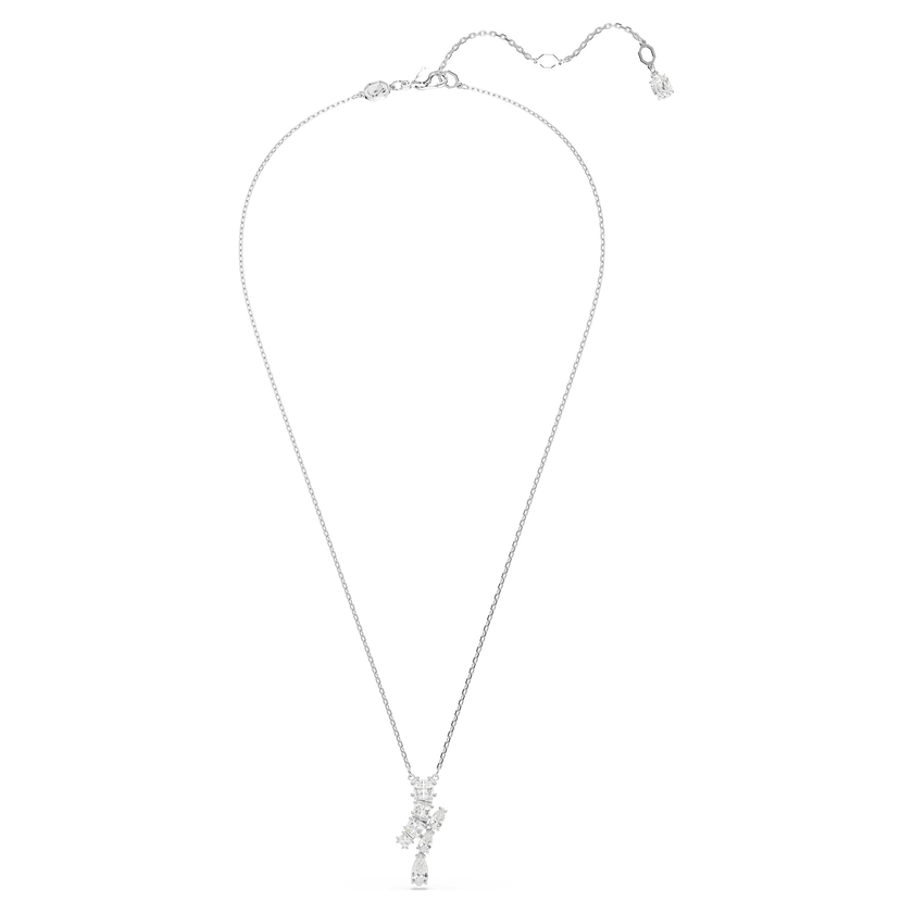 swarovski matrix pendant  mixed cuts  white  rhodium plated