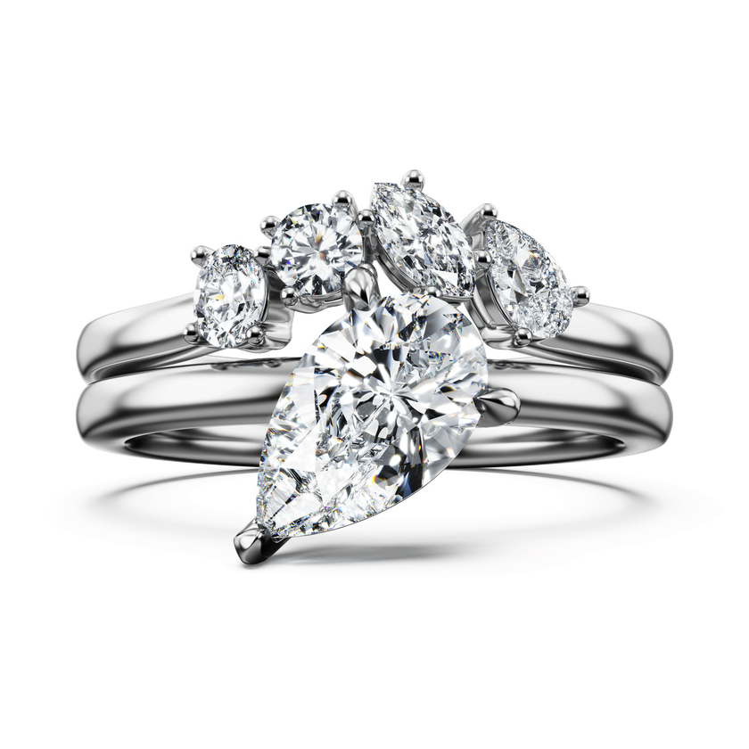 swarovski galaxy ring  laboratory grown diamonds 1 4 ct tw  18k white gold