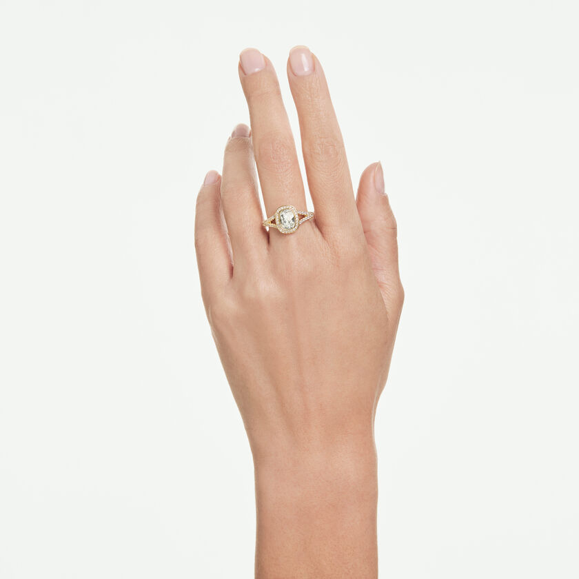 swarovski una angelic ring  cushion cut  white  18k gold finish