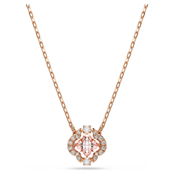 swarovski una necklace  clover  pink  18k rose gold finish