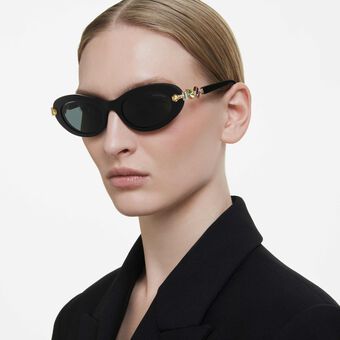 swarovski sunglasses  oval shape  black