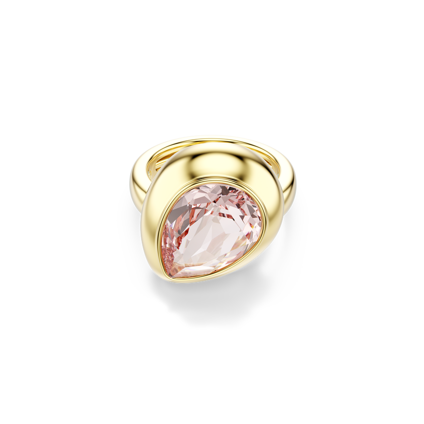 swarovski gema motif ring  set  3   multicolored  gold tone plated