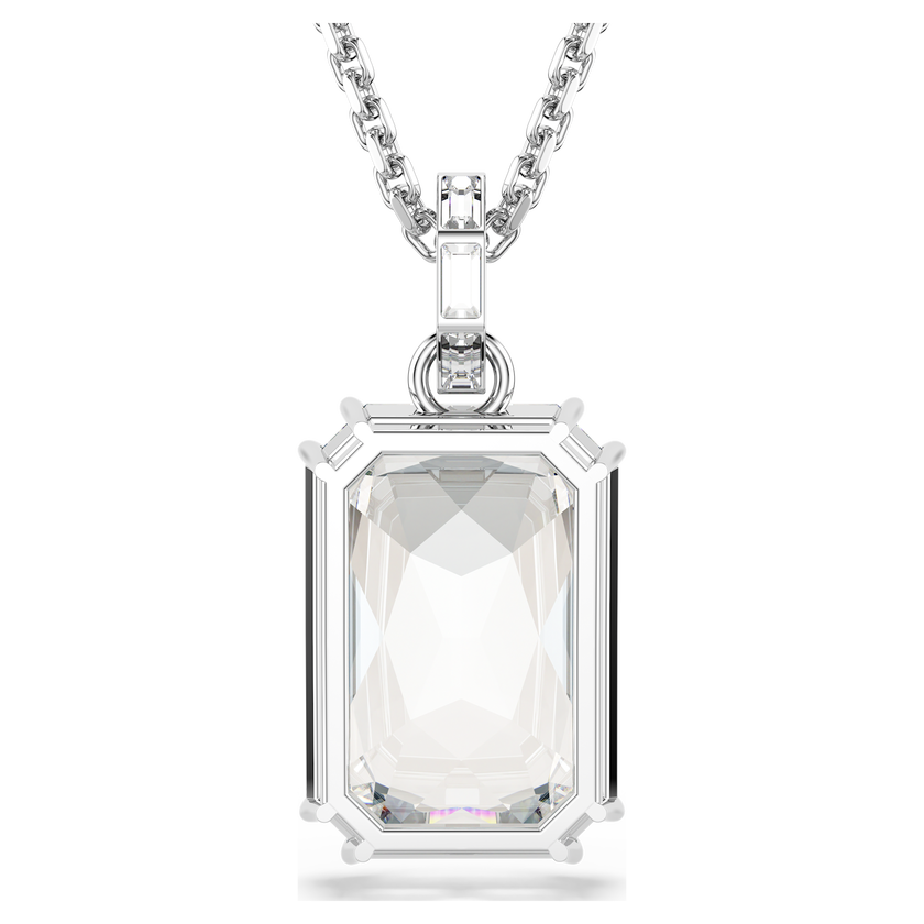swarovski millenia pendant  octagon cut  white  rhodium plated