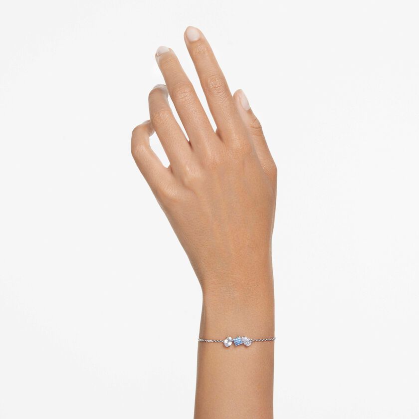 swarovski mesmera bracelet  mixed cuts  blue  rhodium plated