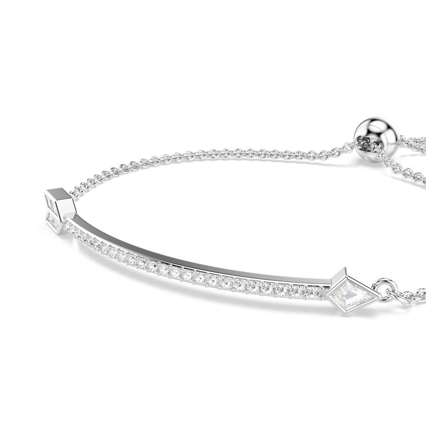 swarovski idyllia bracelet  mixed cuts  arrow  white  rhodium plated