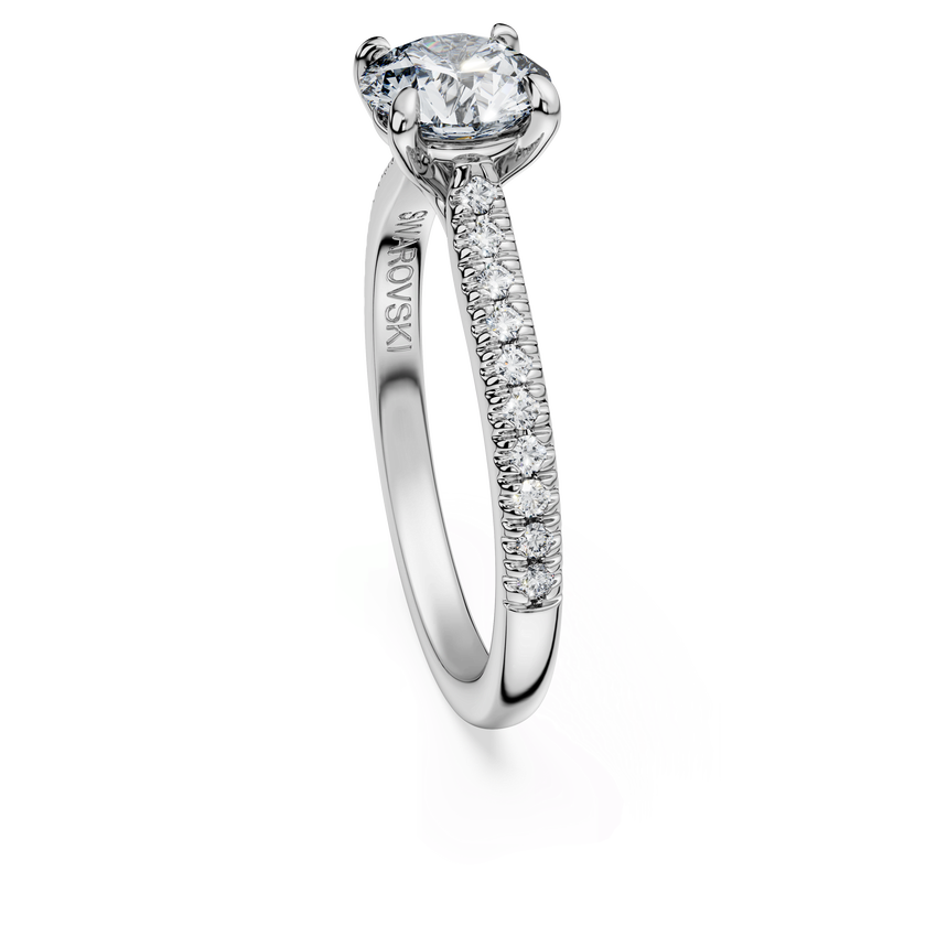 swarovski eternity solitaire ring  laboratory grown diamonds 1 2 ct tw  18k white gold