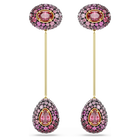 swarovski sublima drop earrings  pear cut  red  18k gold finish