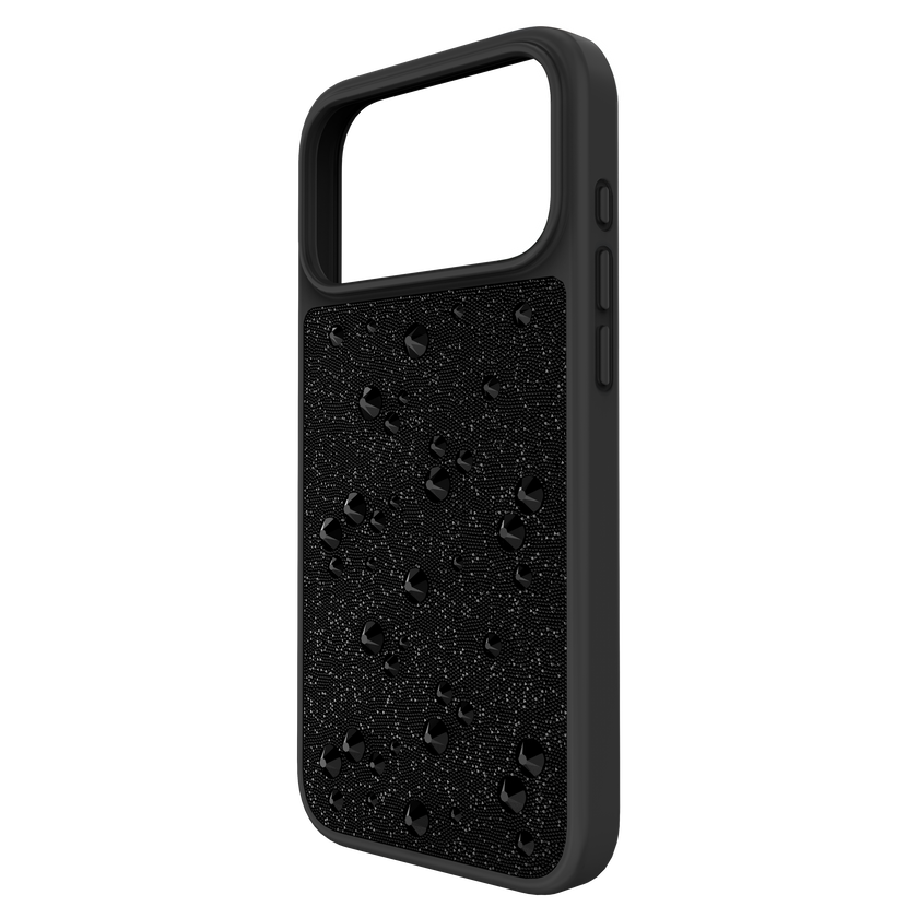 swarovski high smartphone case  flat back crystals  iphone  17 pro max  black