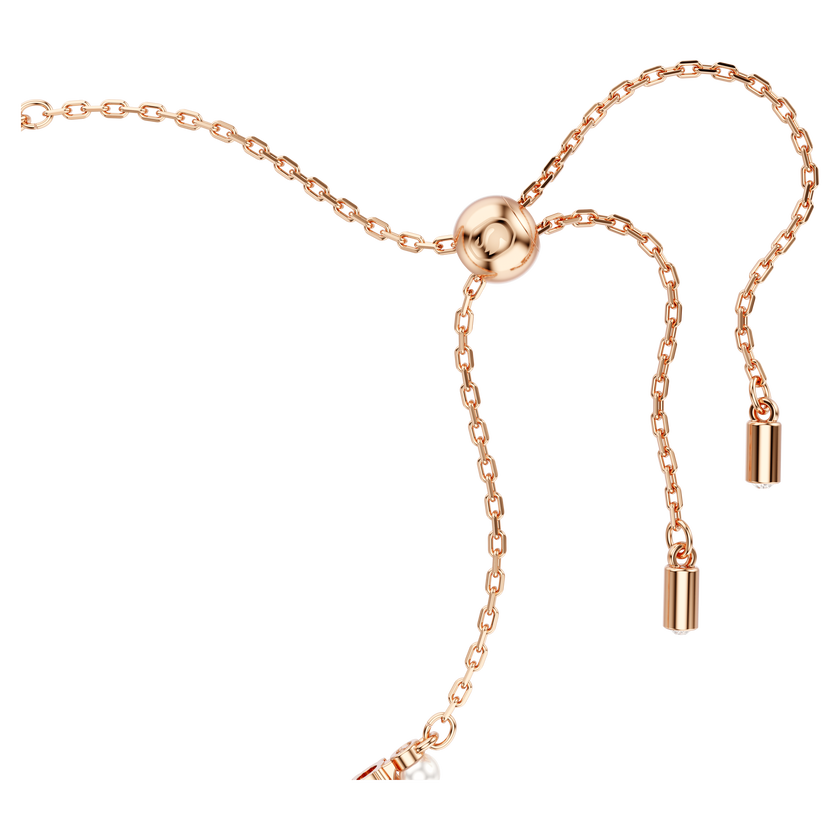 swarovski matrix bracelet  crystal pearl  round cuts  white  18k rose gold finish