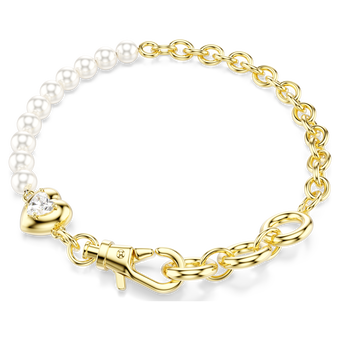 swarovski idyllia bracelet  crystal pearl  white  gold tone plated