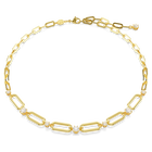 Dextera necklace, White, Gold-tone plated
