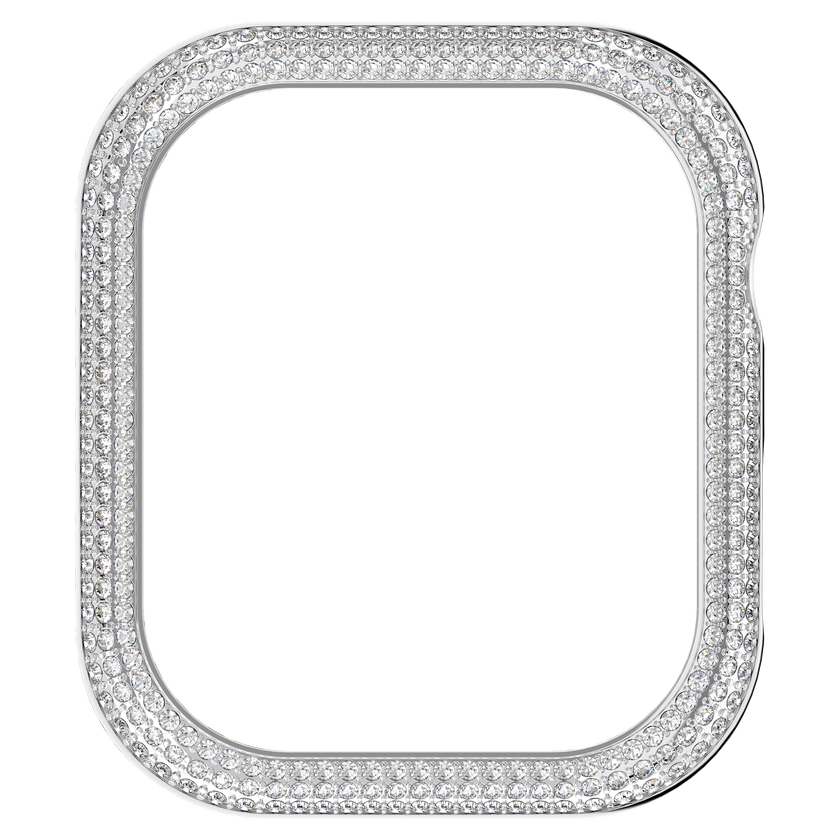 swarovski sparkling case  for apple watch  series 7  41 mm  silver tone