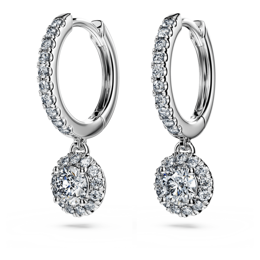 swarovski eternity drop earrings  laboratory grown diamonds 1 1 ct tw  18k white gold