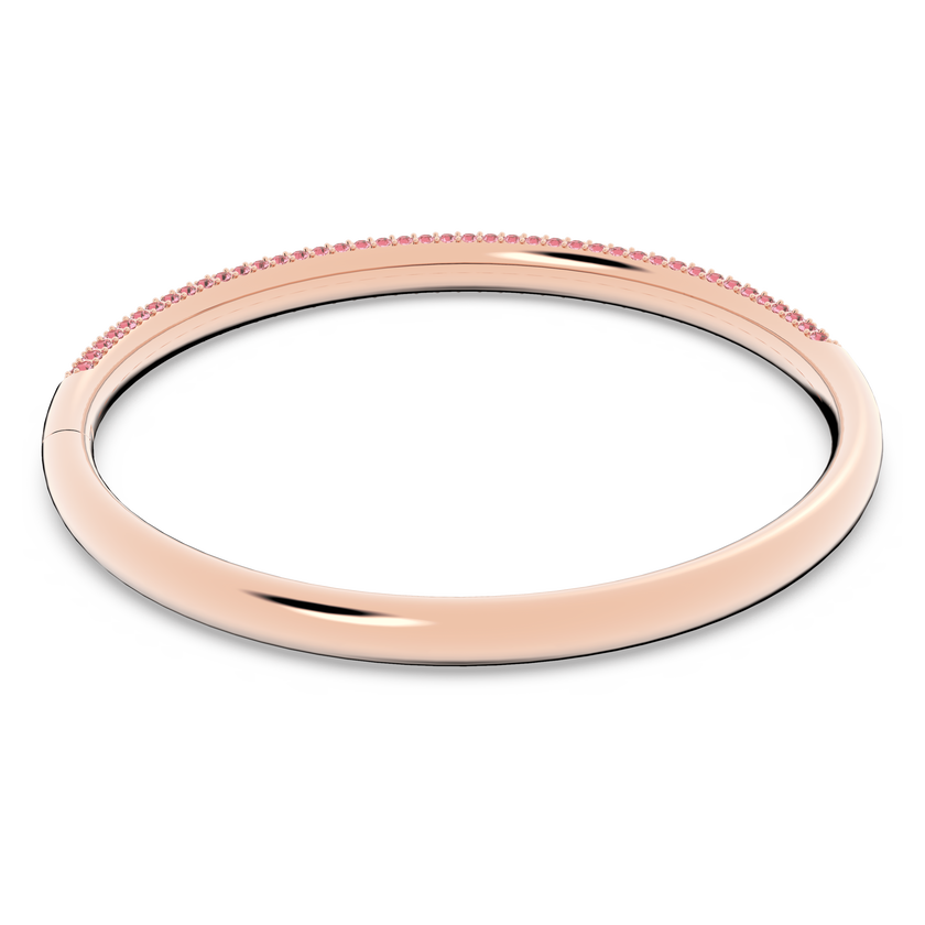 swarovski stone bangle  pink  rose gold tone pvd