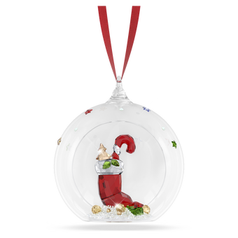 swarovski holiday cheers stocking and candy ball ornament