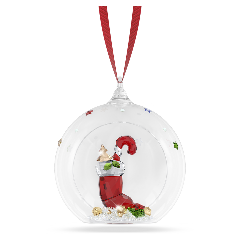 swarovski holiday cheers stocking and candy ball ornament