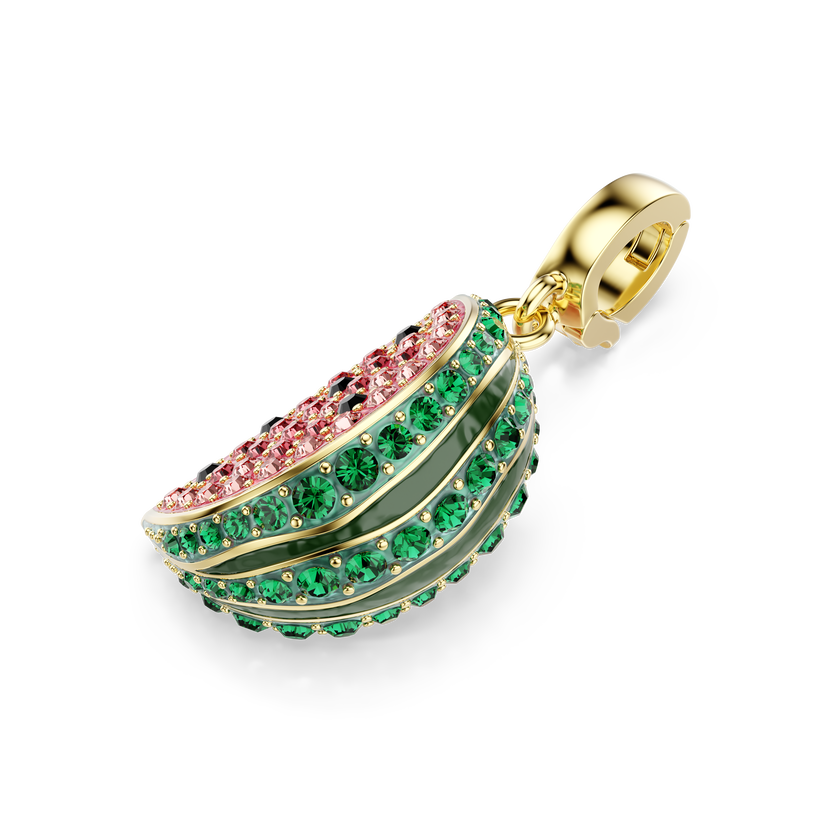swarovski idyllia charm  mixed cuts  watermelon  multicolored  gold tone plated