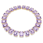swarovski millenia tennis necklace  oversized crystals  octagon cut  purple  gold tone plated