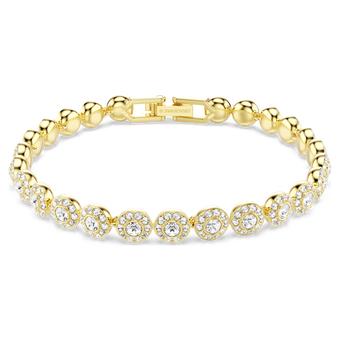 swarovski una angelic bracelet  round cut  white  gold tone plated