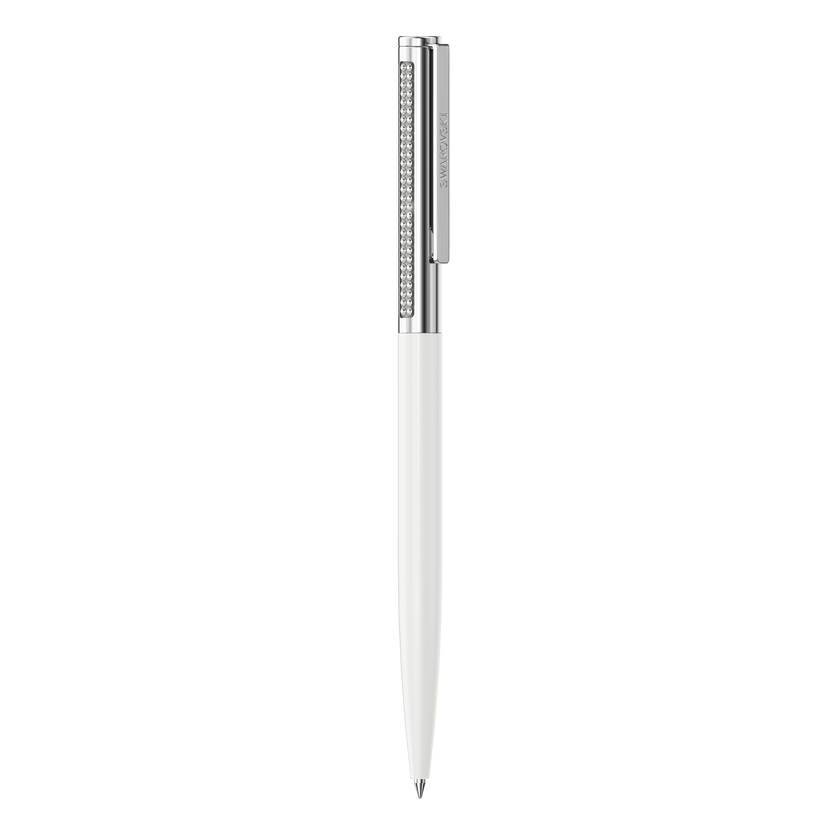 swarovski matrix tennis ballpoint pen  white  chrome plated