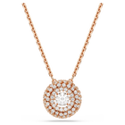 swarovski sublima pendant  round cut  white  18k rose gold finish
