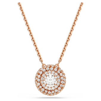 swarovski sublima pendant  round cut  white  18k rose gold finish