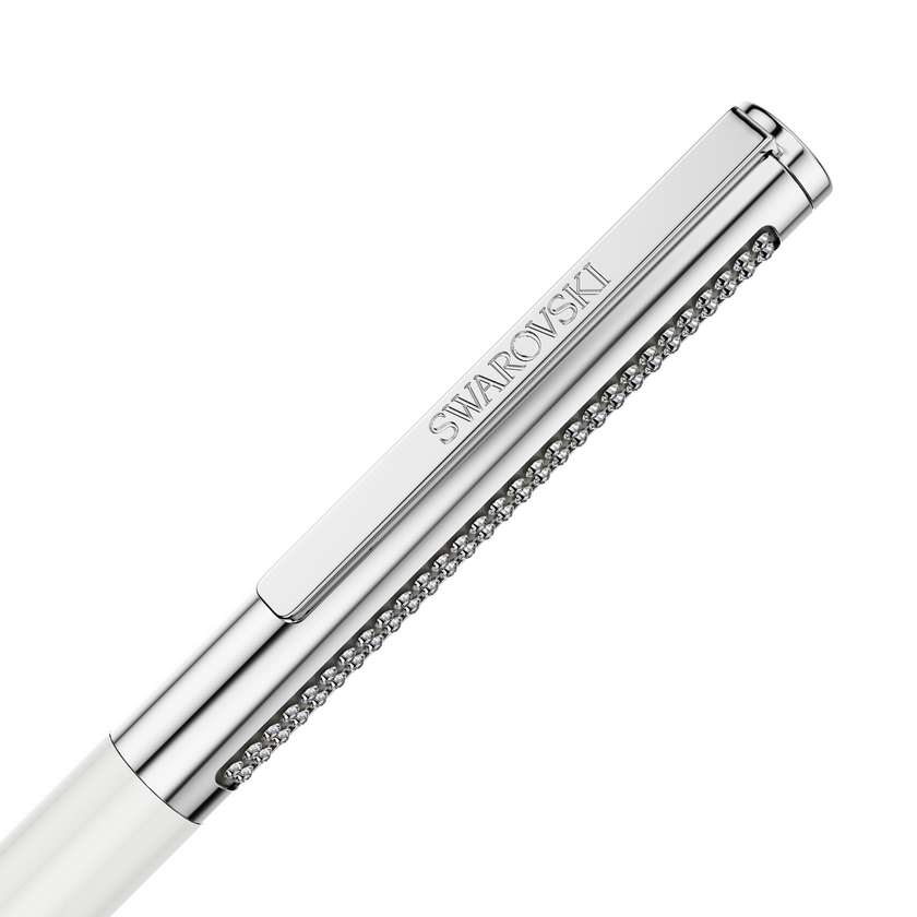 swarovski matrix tennis ballpoint pen  white  chrome plated